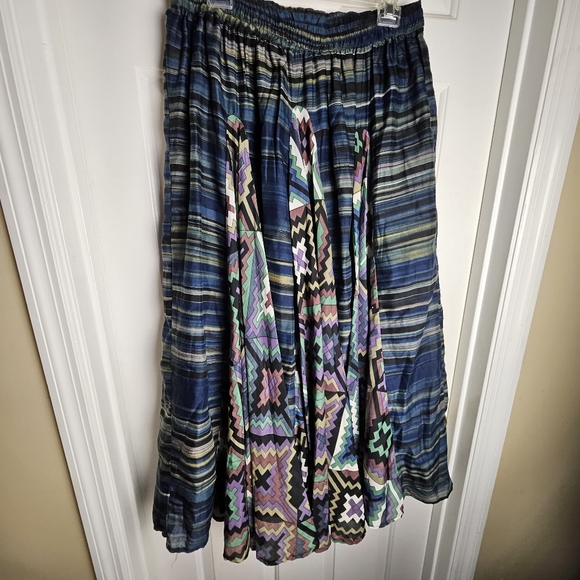 Mix Nouveau New York Women Sweeping Artsy Maxi Skirt Size Large - Picture 2 of 12